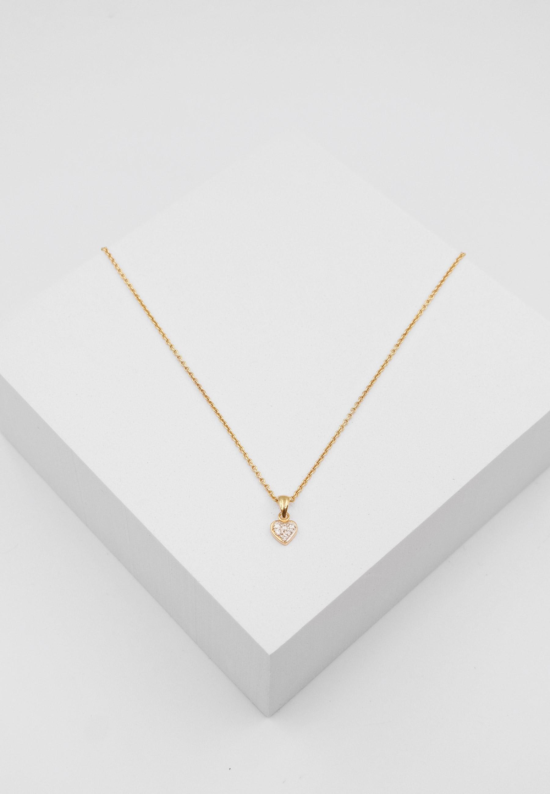 MUAU Schmuck  Anhänger Herz Gelbgold 750 Brillanten 0.06ct. 12x6mm 