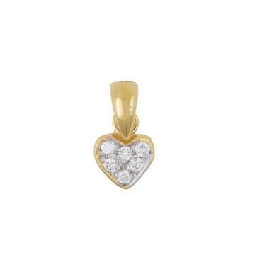 Pendentif coeur or jaune 750 diamants 0.06ct. 12x6mm