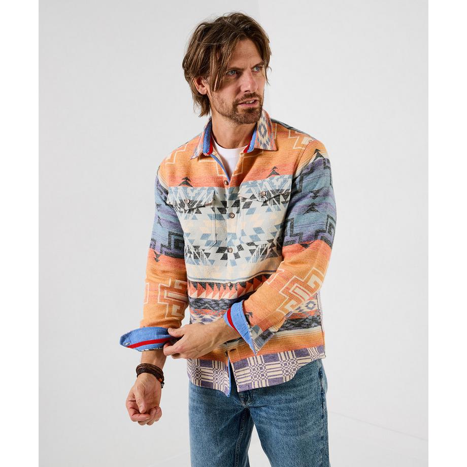 Hemdjacke mit Aztekenmuster