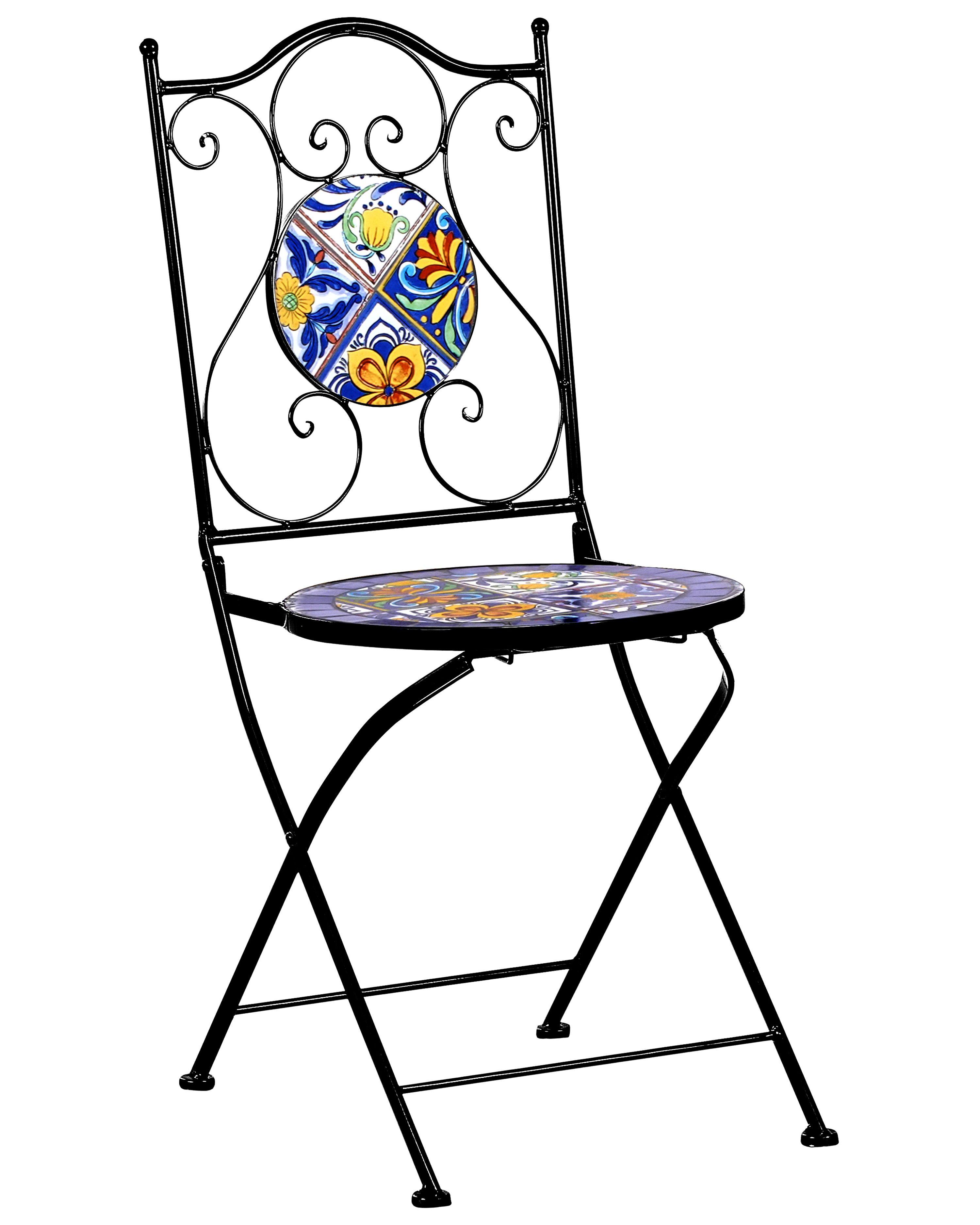 Beliani Gartenstuhl 2er Set aus Eisen Mediterran CORIANO  