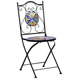 Beliani Gartenstuhl 2er Set aus Eisen Mediterran CORIANO  