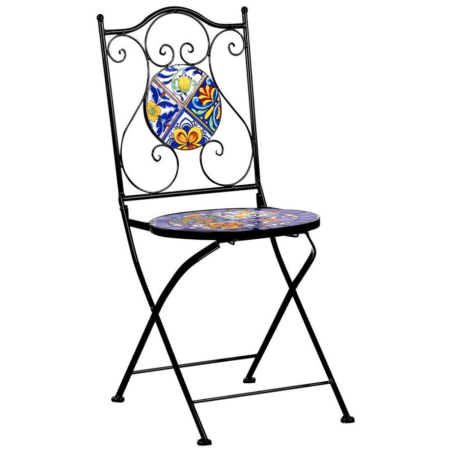 Beliani Gartenstuhl 2er Set aus Eisen Mediterran CORIANO  