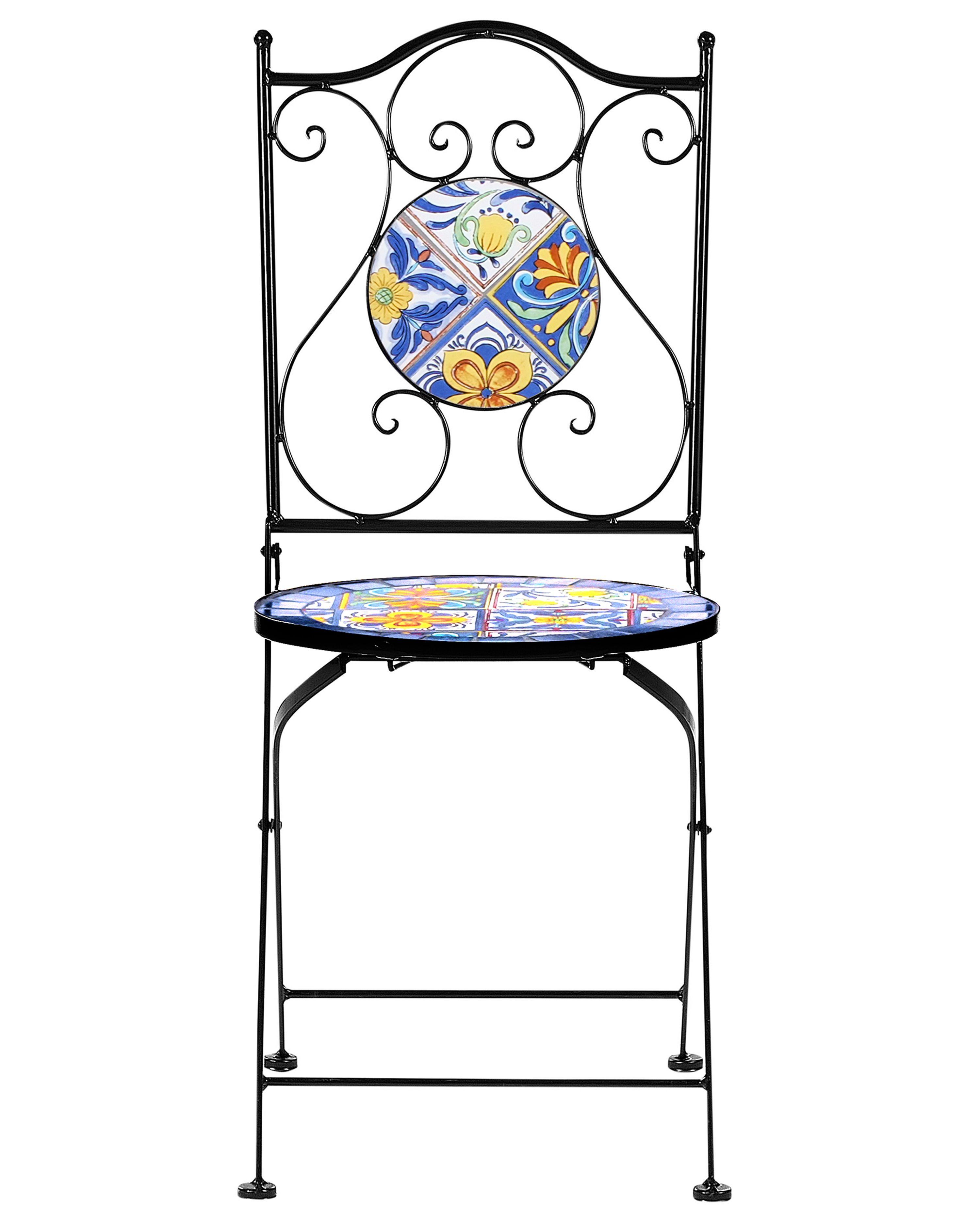 Beliani Gartenstuhl 2er Set aus Eisen Mediterran CORIANO  