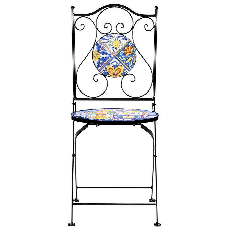 Beliani Gartenstuhl 2er Set aus Eisen Mediterran CORIANO  