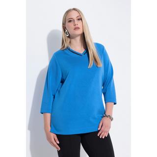 Ulla Popken Sweat-shirt Col Montant Classique avec Chaînette Décorative  