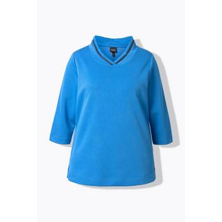Ulla Popken Sweat-shirt Col Montant Classique avec Chaînette Décorative  