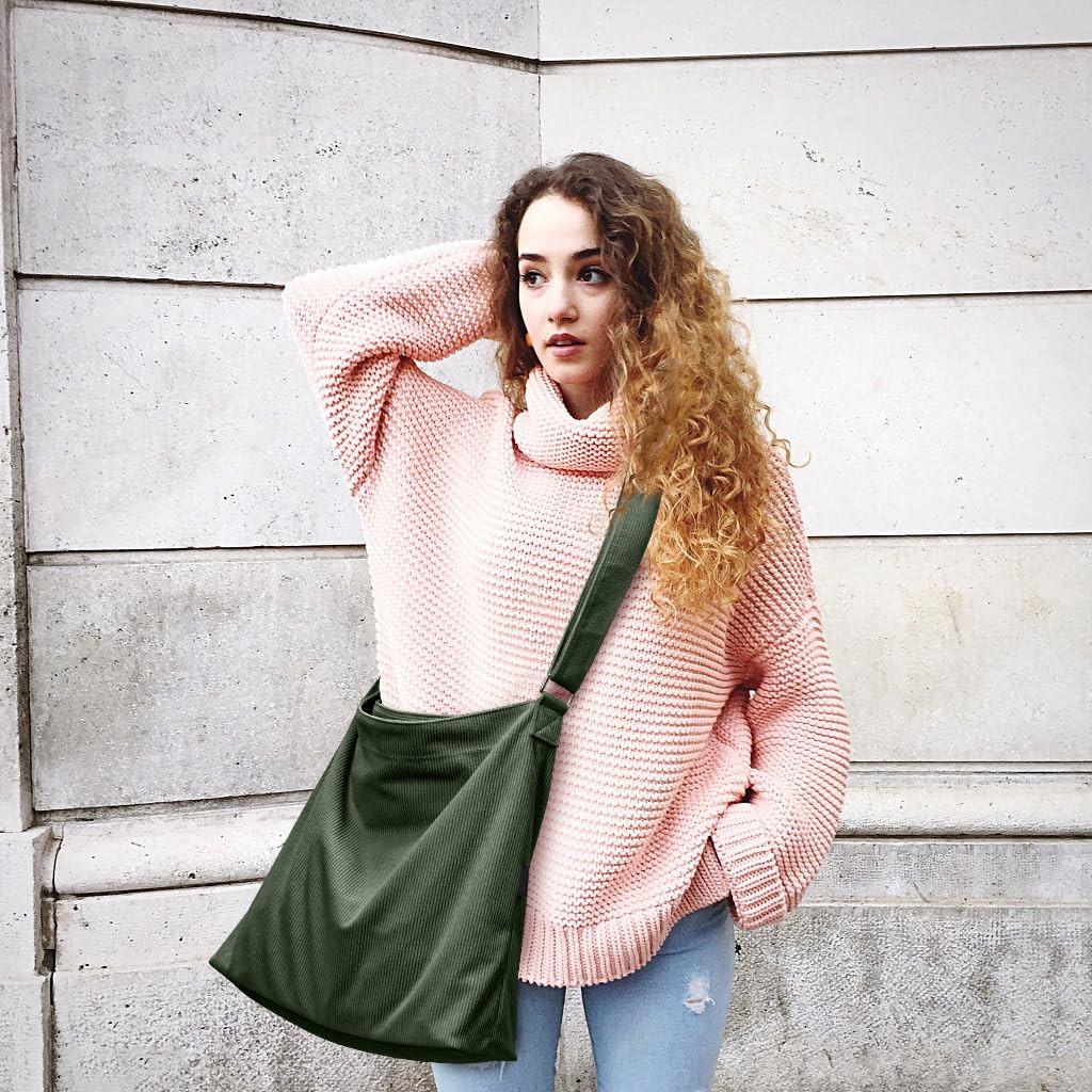 Only-bags.store Kordtasche Umhängetasche mit Reißverschluss Wasserdichter Shopper  