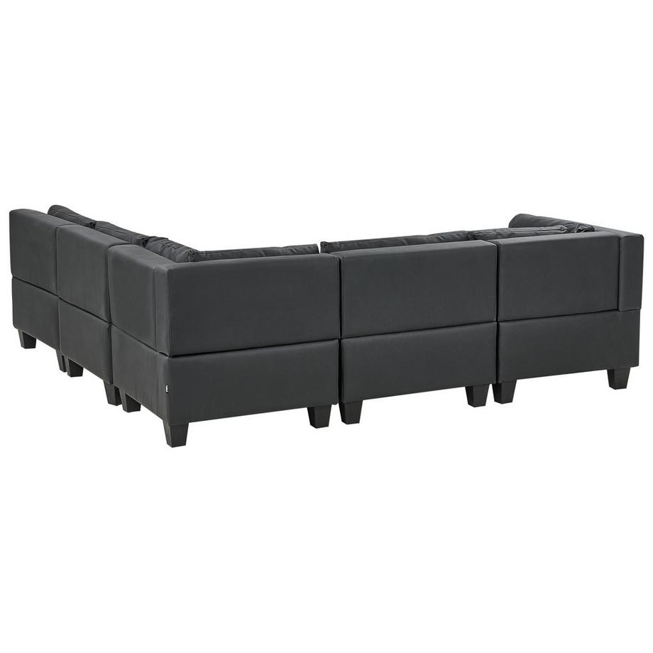 Beliani Ecksofa mit Ottomane aus Kunstleder  UNSTAD  