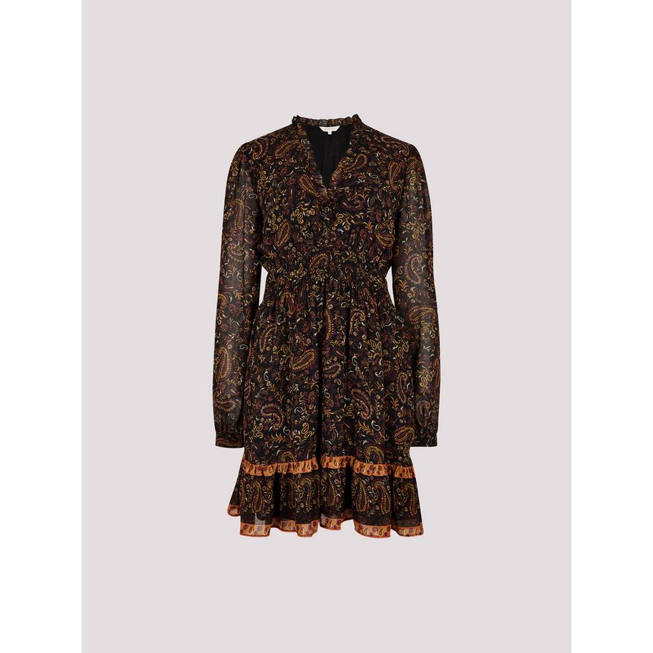 APRICOT Abito con volant e bordo paisley  