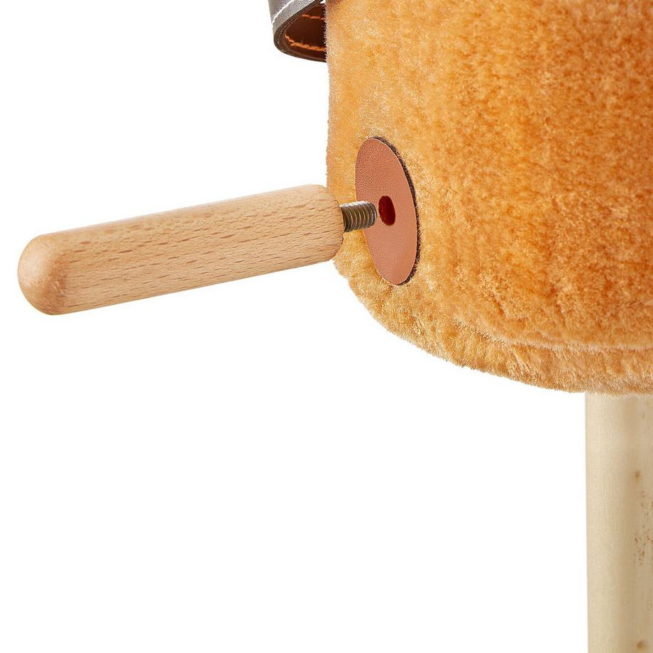 Tectake  Steckenpferd mit Holzstab und Rollen aus weichem Cord 
