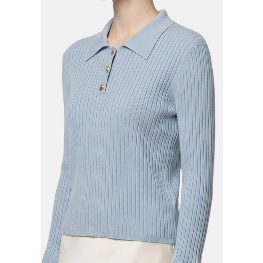 Roberta Rossi Pullover collo polo a coste  