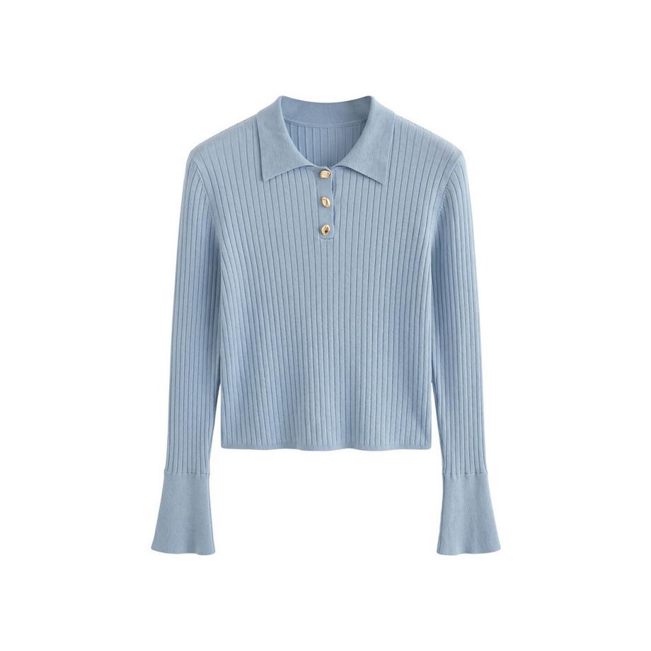 Roberta Rossi Pullover collo polo a coste  