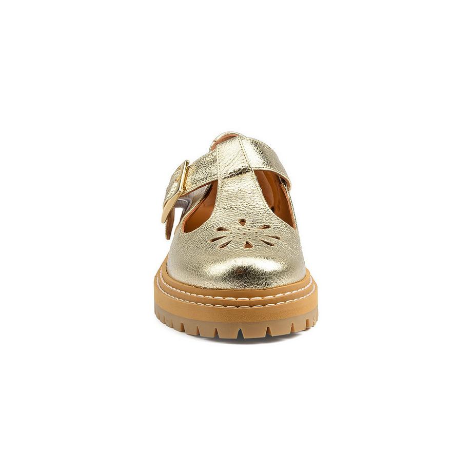 Odaje Romane Metallic Leder Derby Schuhe  