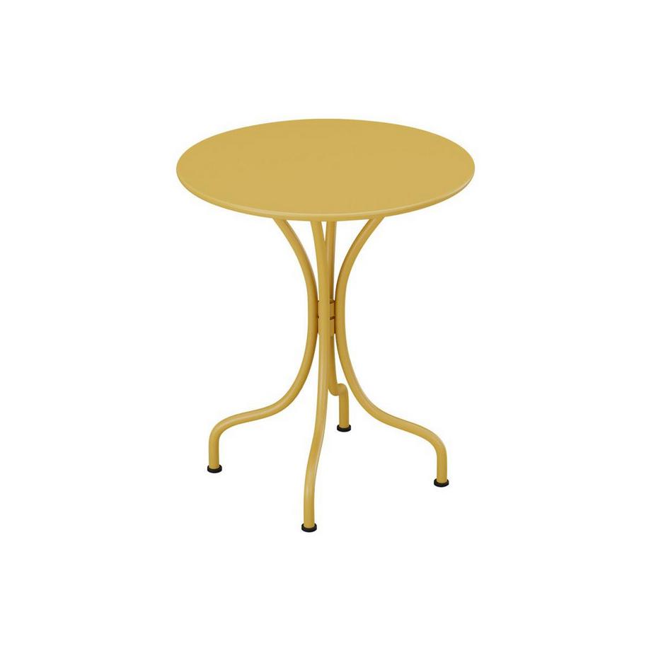 Table ronde de jardin D.60cm en métal - Jaune moutarde - MIRMANDE de MYLIA