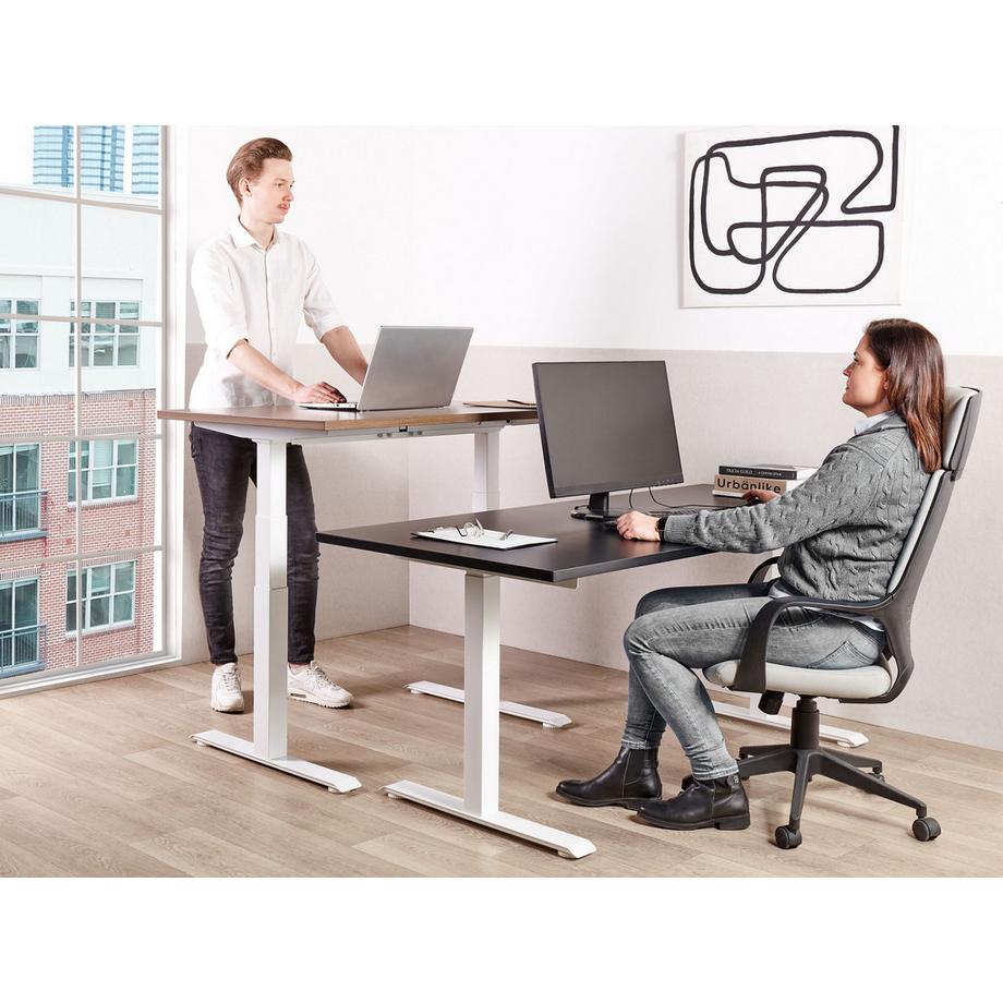 Beliani Bureau réglable en hauteur électriquement en Panneau de particules de bois  DESTINES  