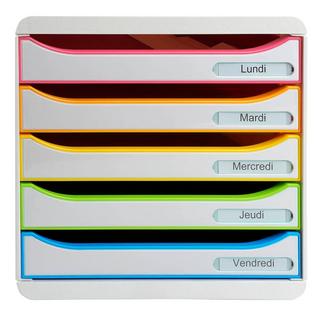 Exacompta Schubladenbox Big Box Plus 5 Schubladen, Weiss  