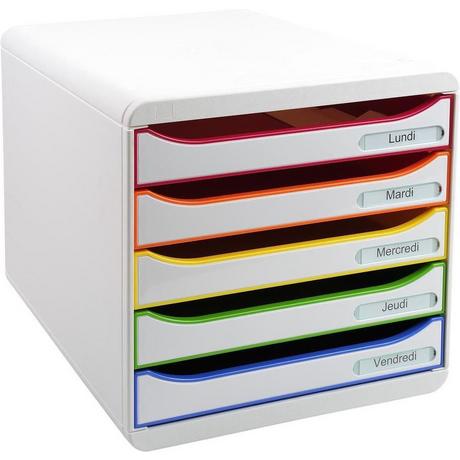 Exacompta Schubladenbox Big Box Plus 5 Schubladen, Weiss  
