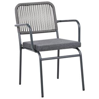 Beliani Lot de 8 chaises de jardin avec coussins en Aluminium Moderne TACENO  