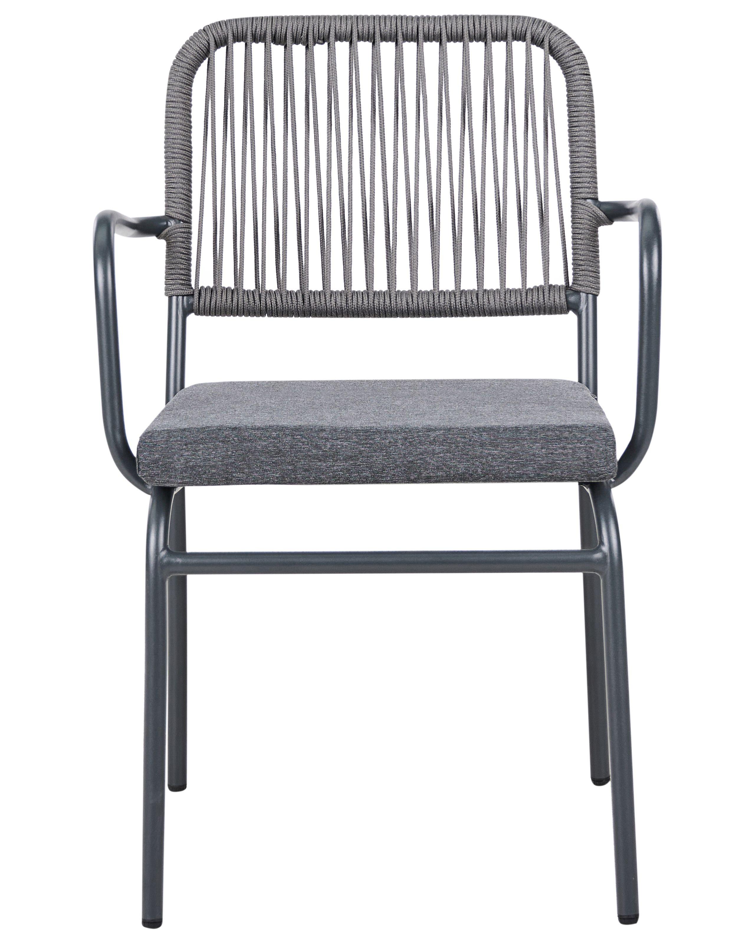 Beliani Lot de 8 chaises de jardin avec coussins en Aluminium Moderne TACENO  