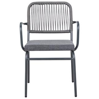Beliani Lot de 8 chaises de jardin avec coussins en Aluminium Moderne TACENO  