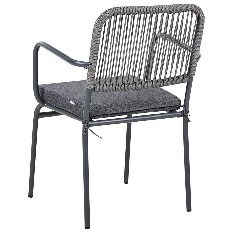 Beliani Lot de 8 chaises de jardin avec coussins en Aluminium Moderne TACENO  