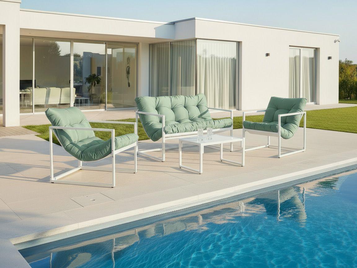 Beliani Ensemble de salon avec table en Acier Moderne GARDA  