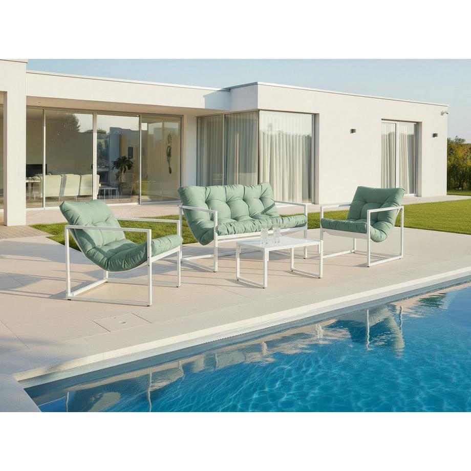 Beliani Lounge Set mit Tisch aus Stahl  GARDA  