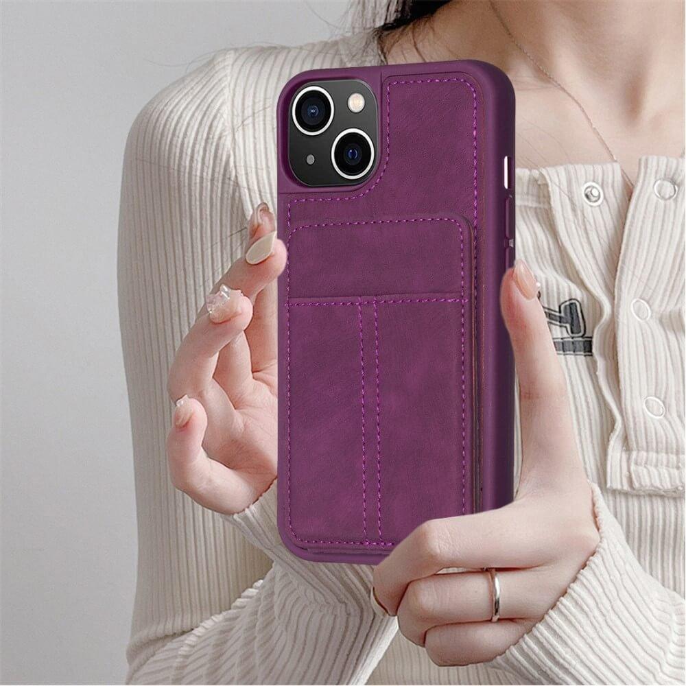 Cover-Discount  iPhone 15 Plus - Kickstand Case Mit Kartenfächer 