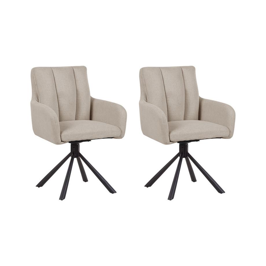 Esszimmerstuhl 2er Set aus Stoff  SARDOAL