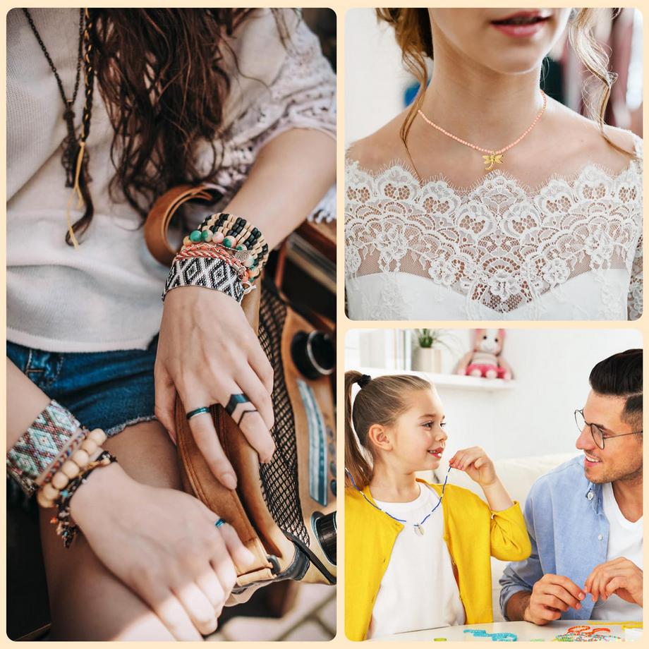 Activity-board  7000 Stück Bunte Glasperlen Set, DIY Perlen zum Auffädeln mit Buchstabenperlen für Geschenkidee Armbänder, Perlen zum Auffädeln Set für Kinder 