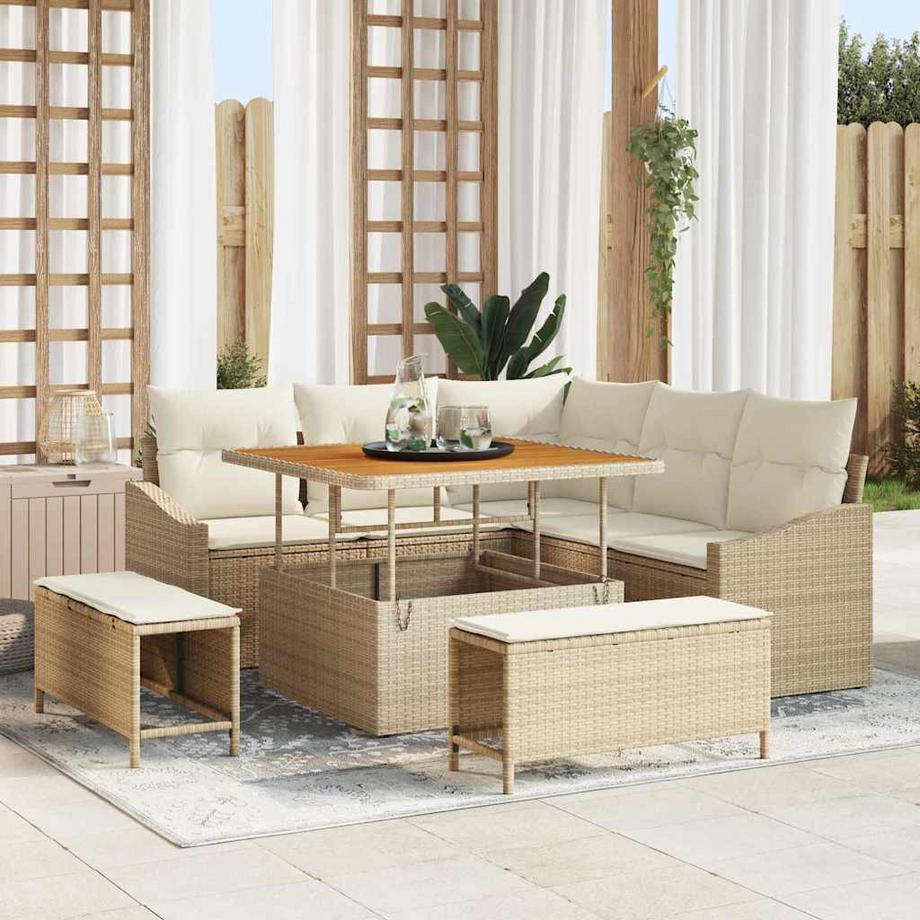 VidaXL Divano da esterno Polyrattan  