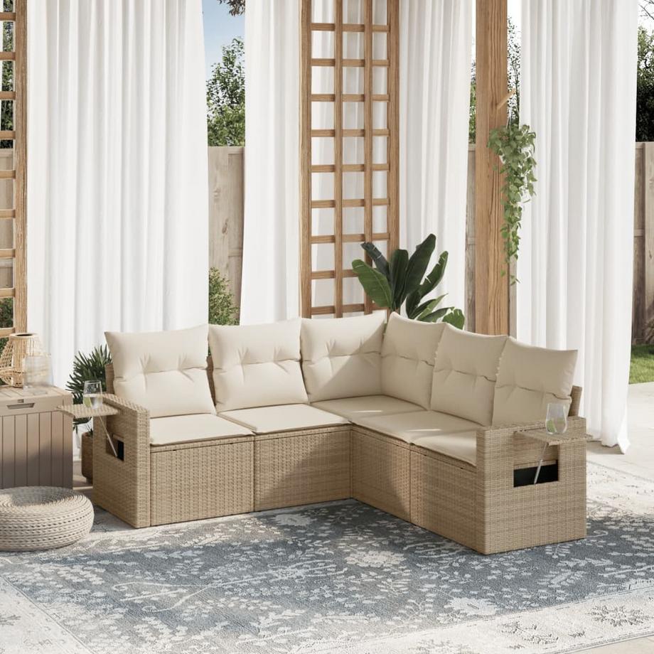 VidaXL set divano da giardino Polirattan  