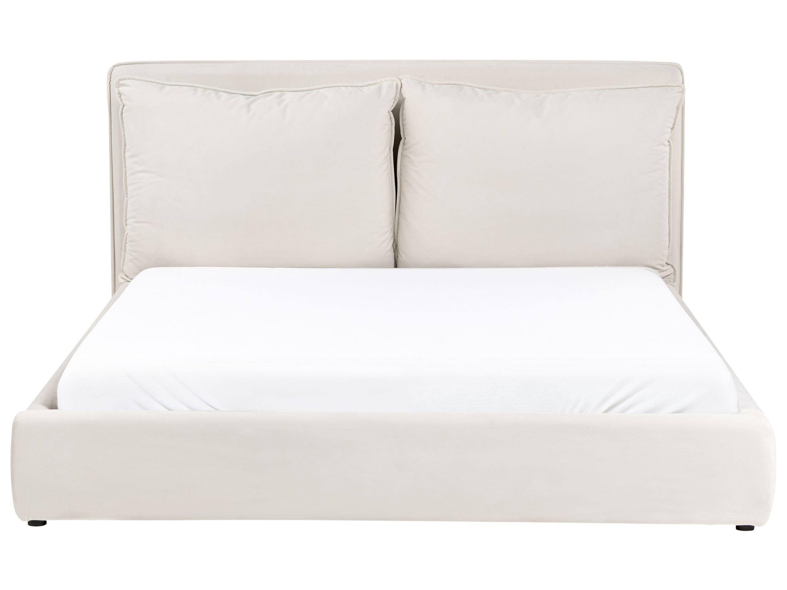 Beliani Lit avec sommier en Tissu Scandinave BAJONNA  