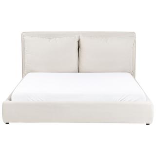 Beliani Lit avec sommier en Tissu Scandinave BAJONNA  