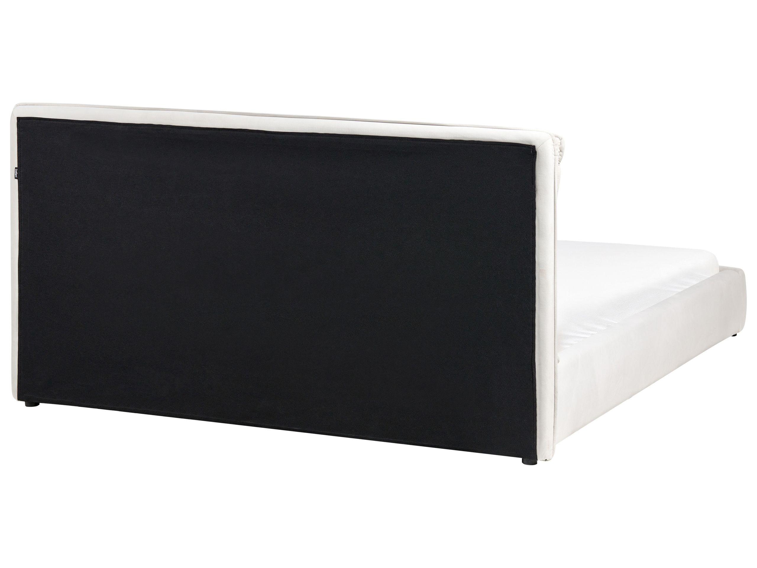 Beliani Lit avec sommier en Tissu Scandinave BAJONNA  