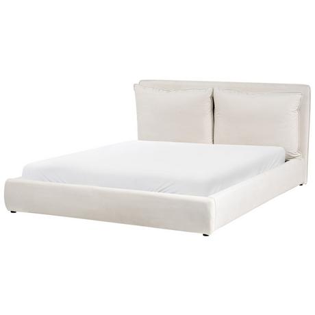 Beliani Lit avec sommier en Tissu Scandinave BAJONNA  