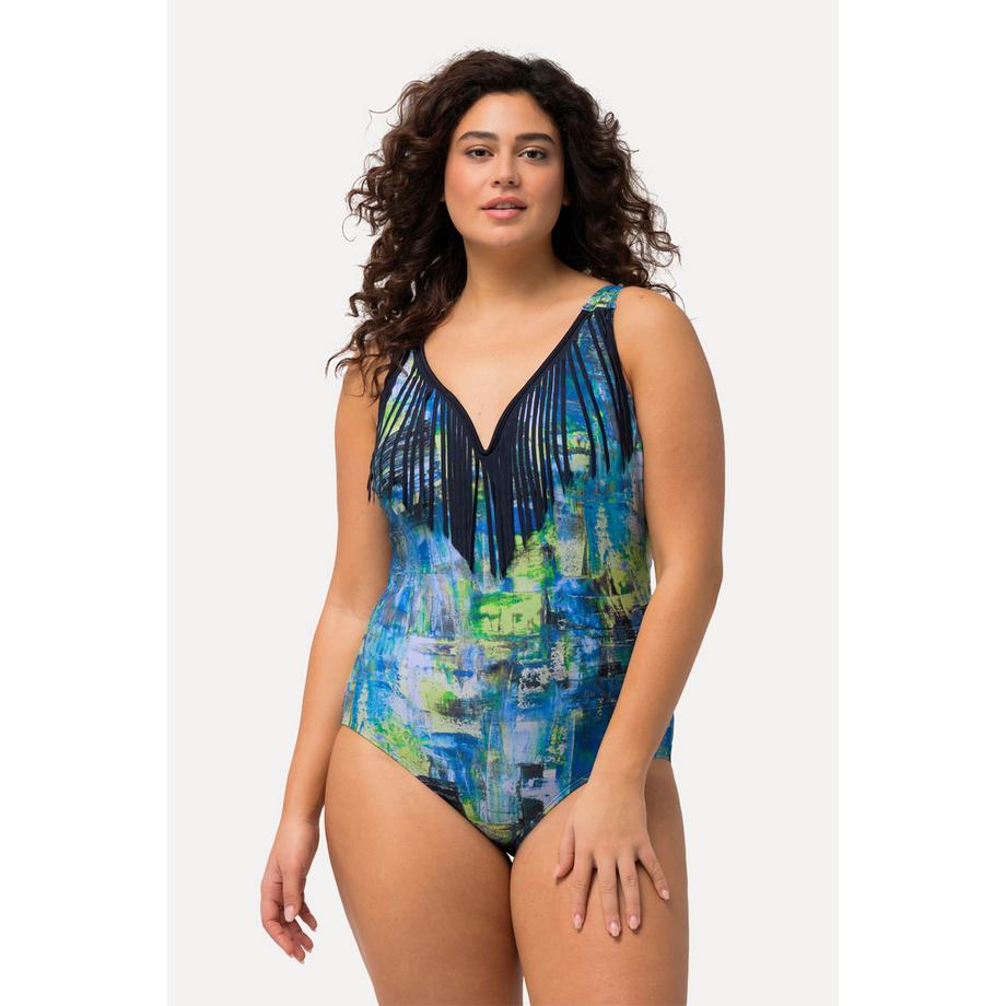 Ulla Popken Costume da bagno Frange Scollo a Cuore Coppe Morbide  