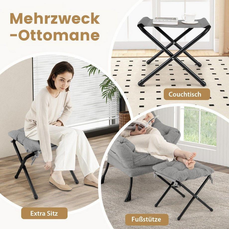 Northix Relaxsessel mit Ottomane  