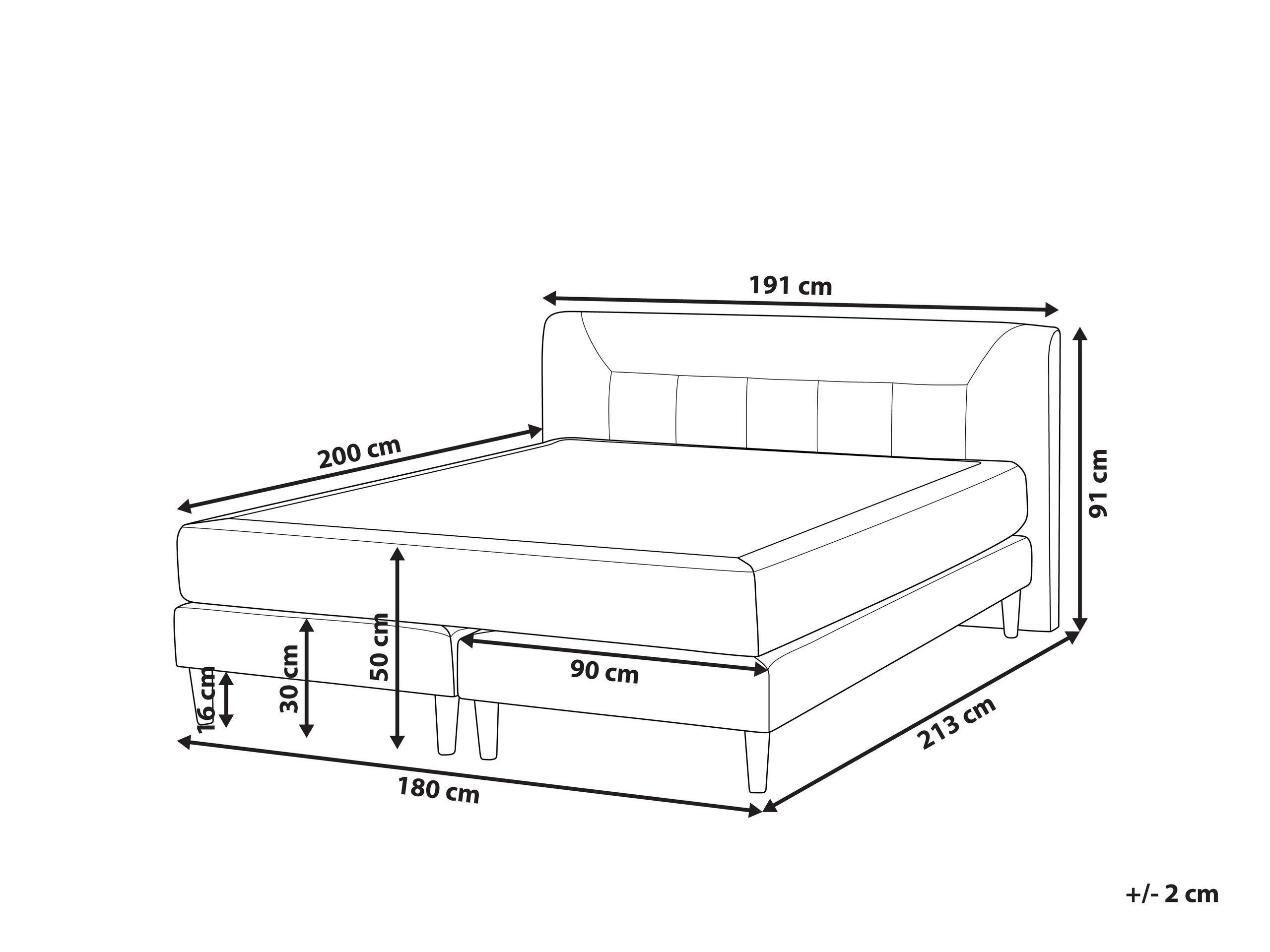 Beliani Boxspring Bett aus Samtstoff Modern MARQUISE  