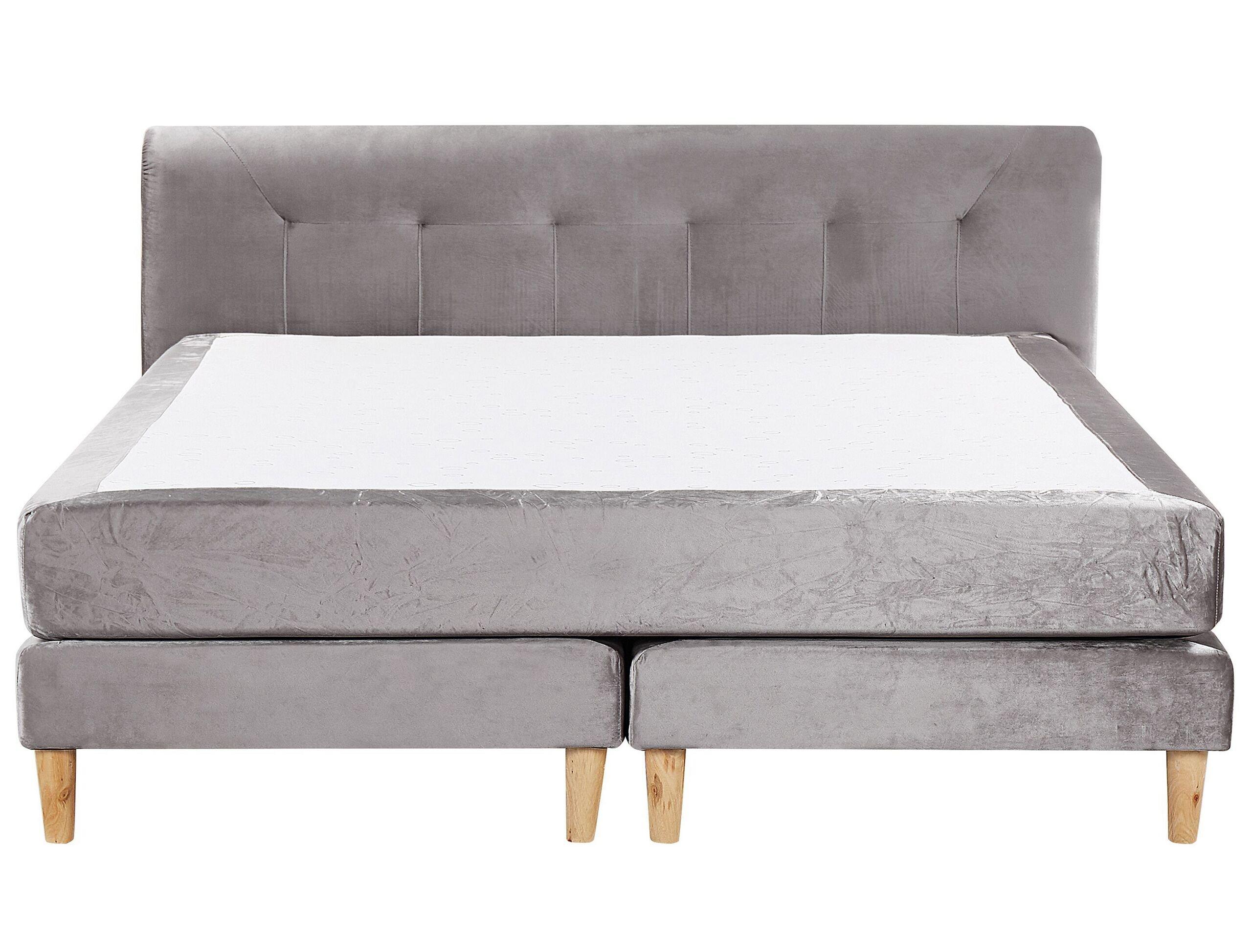 Beliani Boxspring Bett aus Samtstoff Modern MARQUISE  