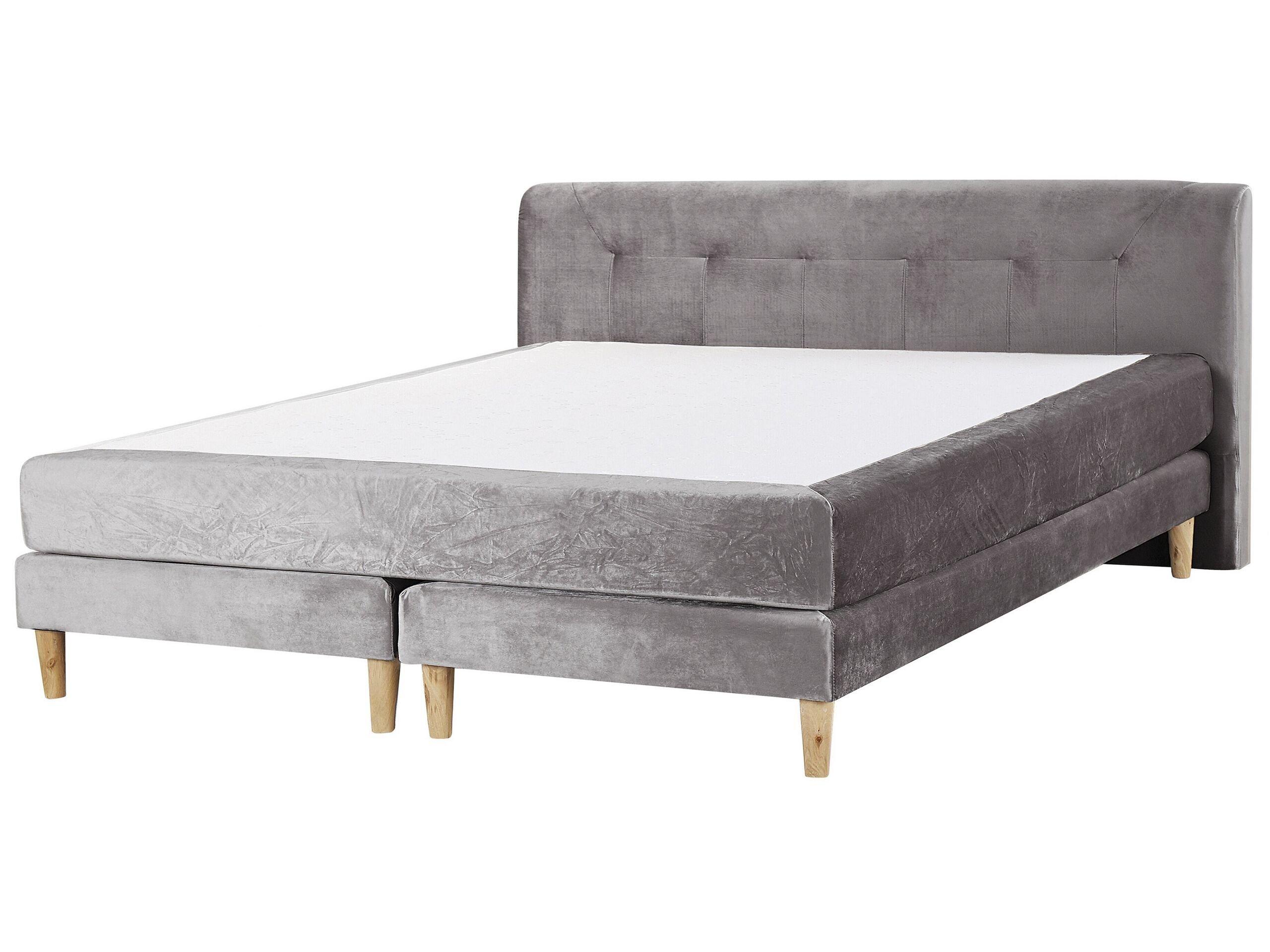 Beliani Boxspring Bett aus Samtstoff Modern MARQUISE  