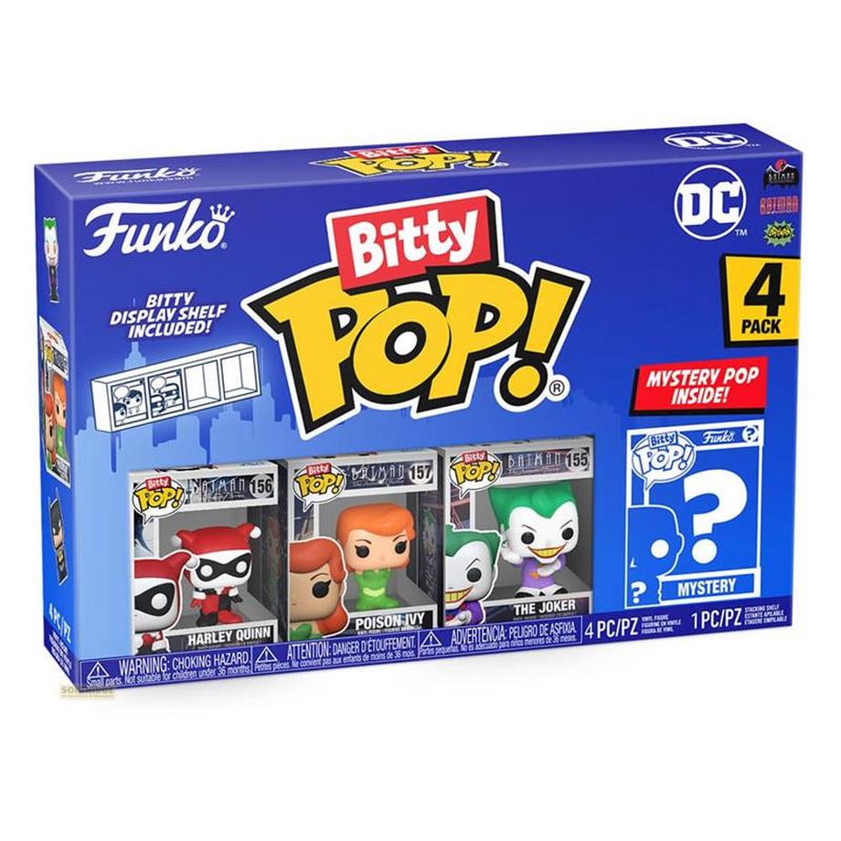 Funko  Bitty Pop! Harley Quinn, The Joker, Poison Ivy und Mystery (4Teile) 