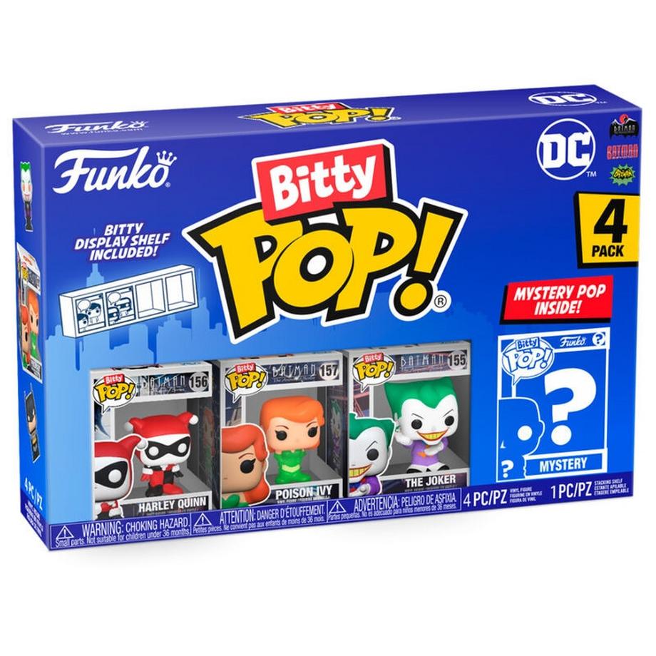 Bitty Pop! Harley Quinn, The Joker, Poison Ivy und Mystery (4Teile)