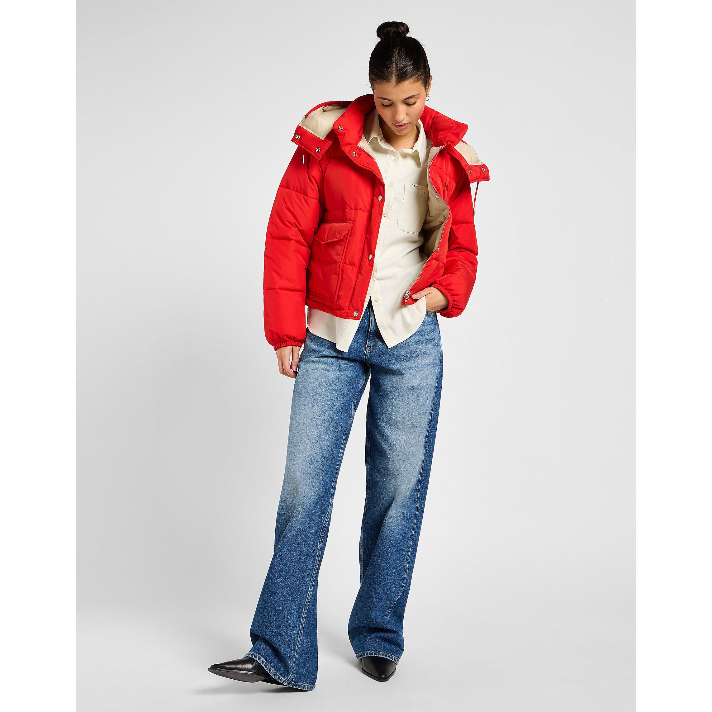 Lee Hooded Short Puffer Jacke  