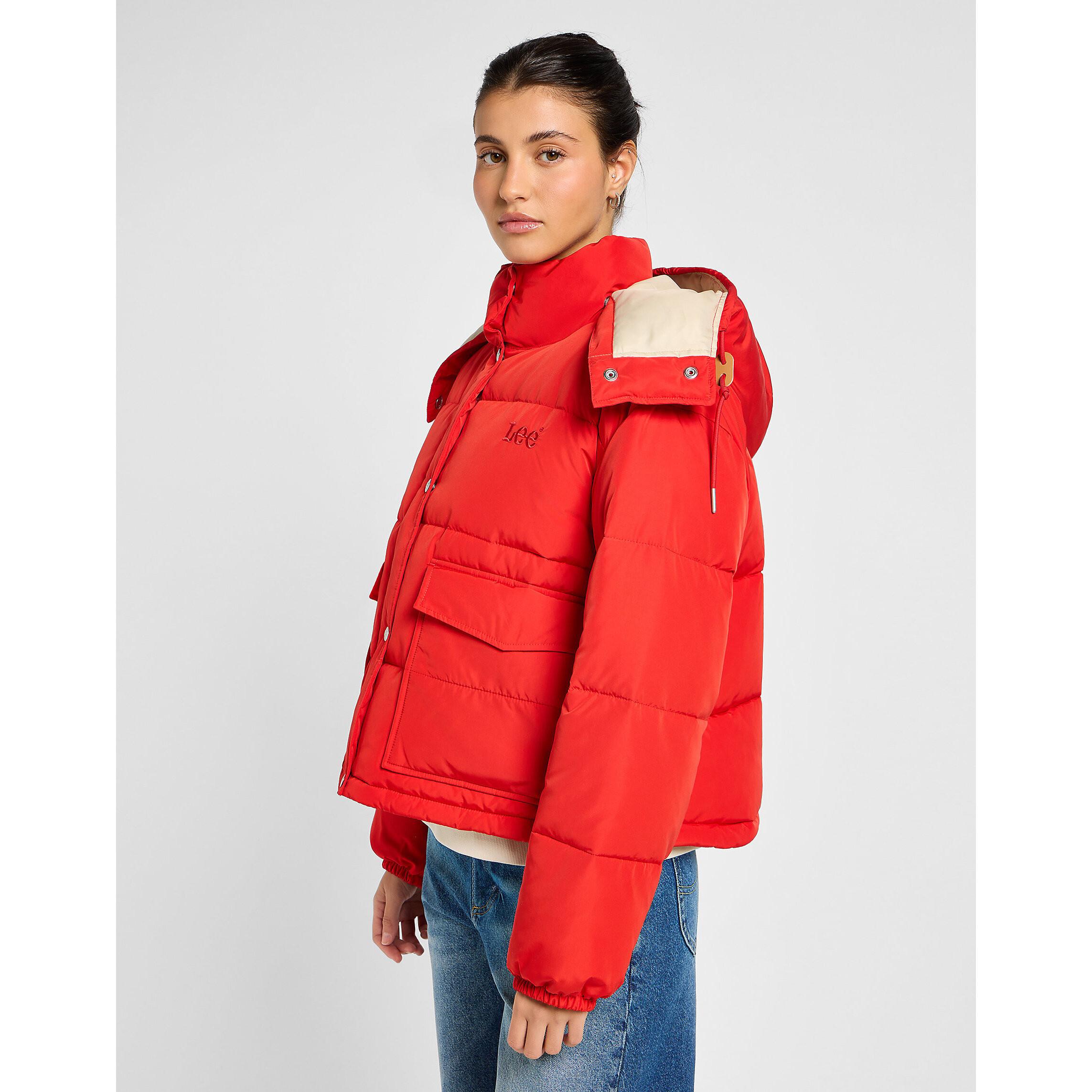 Lee Hooded Short Puffer Jacke  