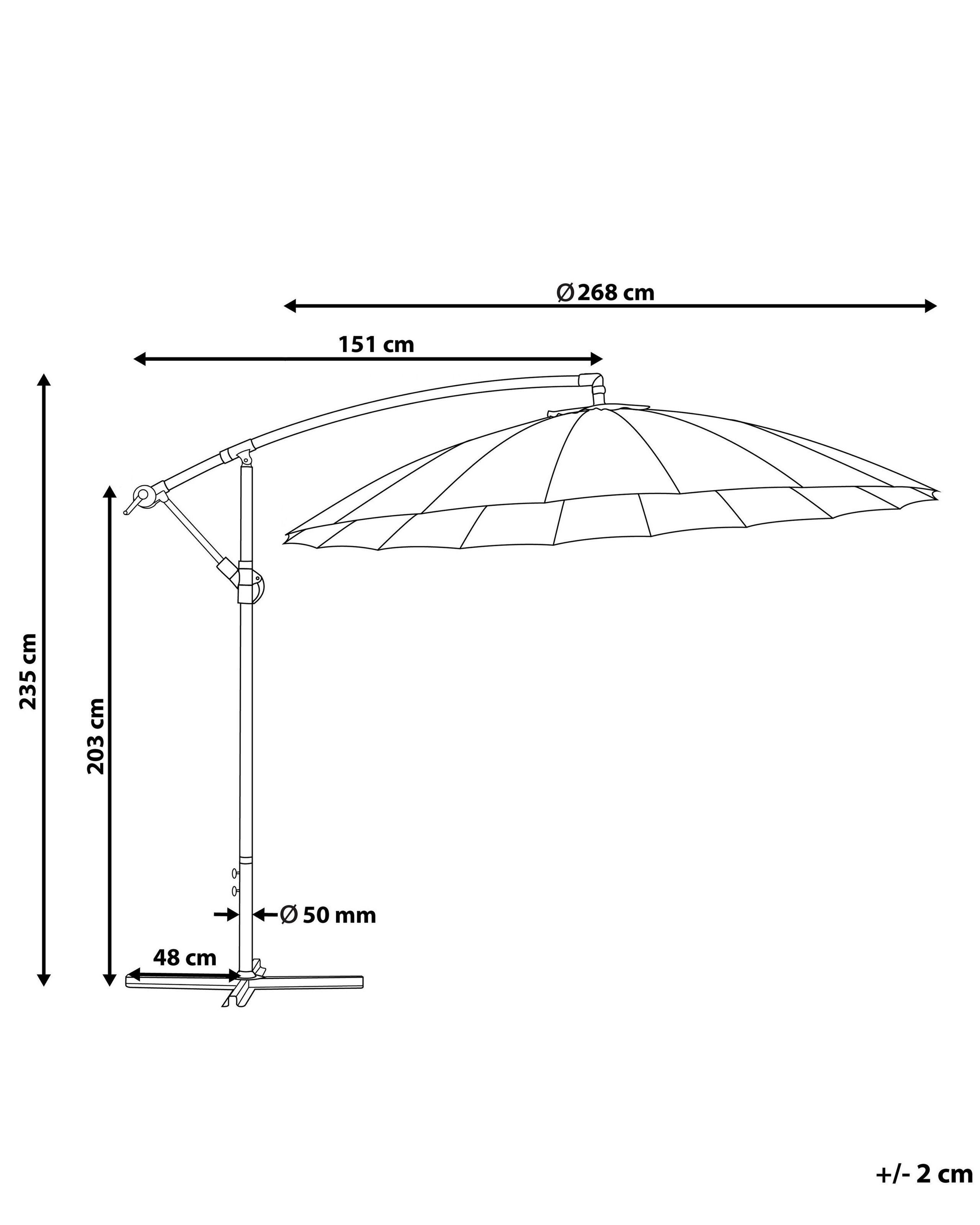 Beliani Parasol suspendu en Polyester CALABRIA  