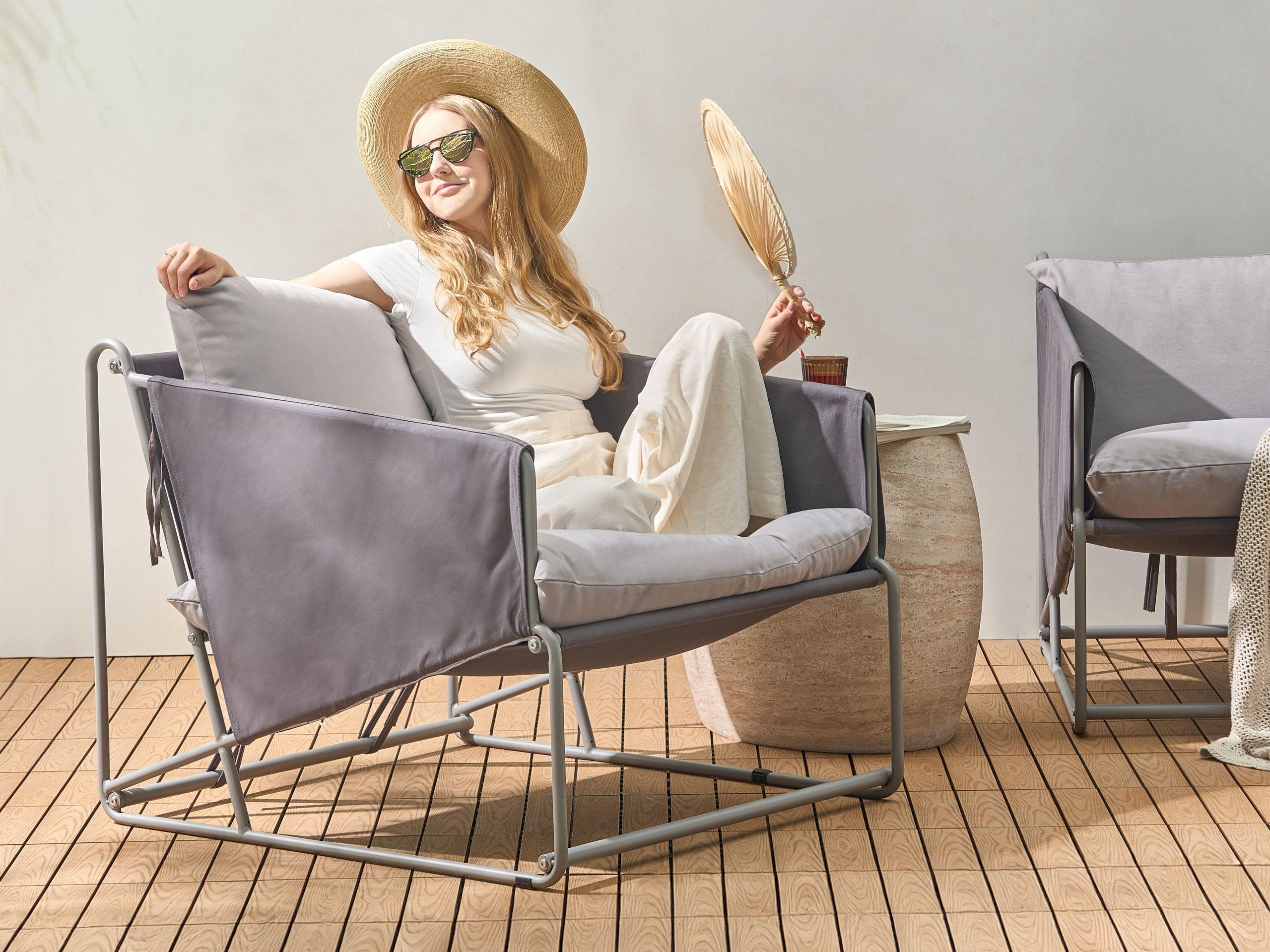 Beliani Set lounge pour jardin en Acier Industriel PONTE  