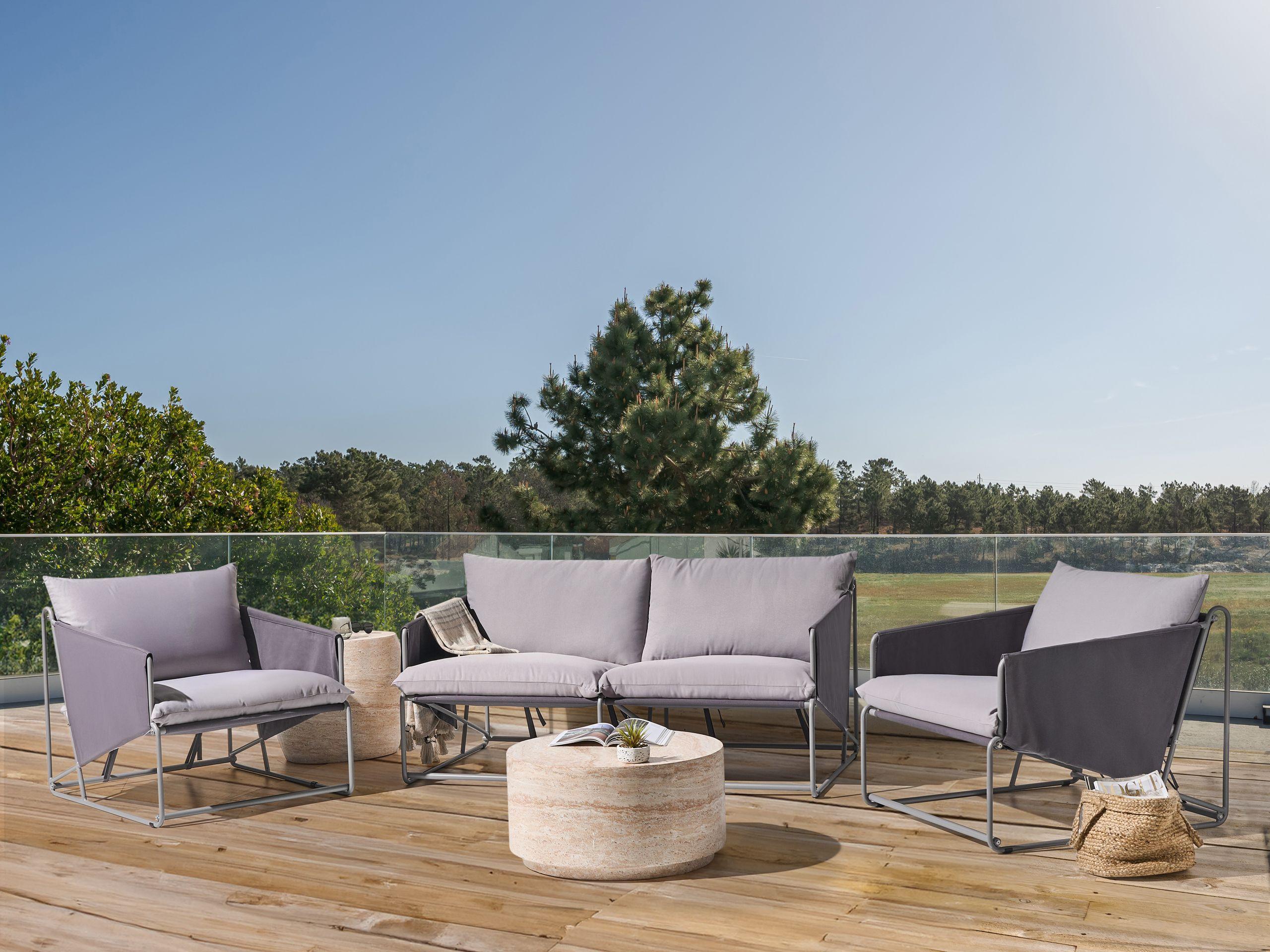 Beliani Set lounge pour jardin en Acier Industriel PONTE  