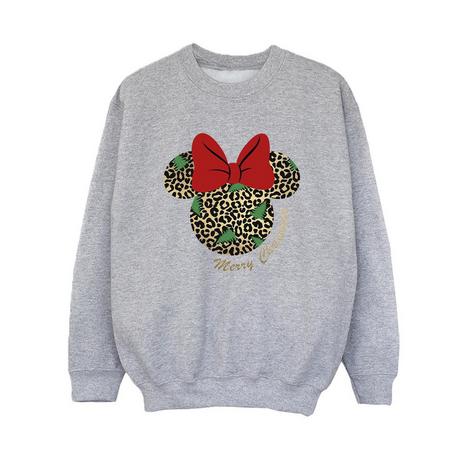 Disney  Minnie Mouse Leopard Christmas Sweatshirt 