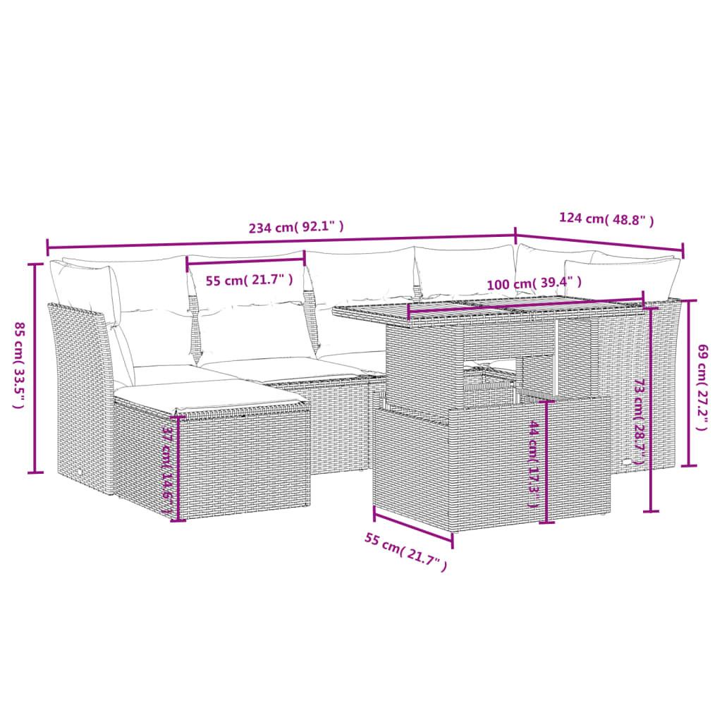 VidaXL Ensemble de canapés de jardin rotin synthétique  